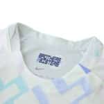 Close-up of the Inter Milan 2025/26 Away Fan Version collar with "Brothers and Sisters" text inside.