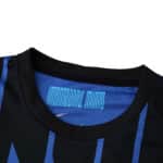 Close-up of the collar on the Inter Milan Home 2025/26 Fan Version jersey showing blue and black design.