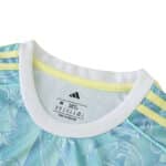 Close-up of the Juventus Away 2025/26 Fan Version jersey collar with Adidas and size tag visible.