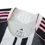 Close-up of the collar and interior tag on the Juventus 2025/26 Home Player Version jersey.
