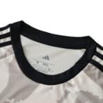 Close-up of the New York Red Bulls 2025/26 away fan jersey collar and shoulder details.