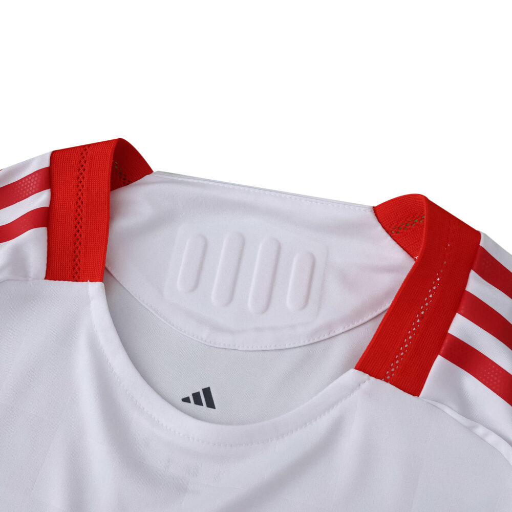 Close-up of the SL Benfica Third 2025/26 Player Version jersey collar with red accents and Adidas logo.