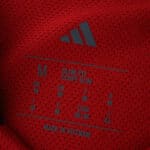 Close-up of the inner collar label on the 2025/26 Manchester United Home Player Version jersey.