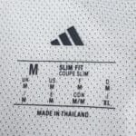 Size tag for River Plate Home 2025/26 Player Version jersey, showing Adidas logo and size M.