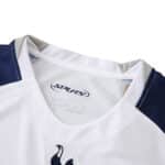 Close-up of the collar and upper chest of the Tottenham Hotspur 2025/26 Home Fan Version jersey.