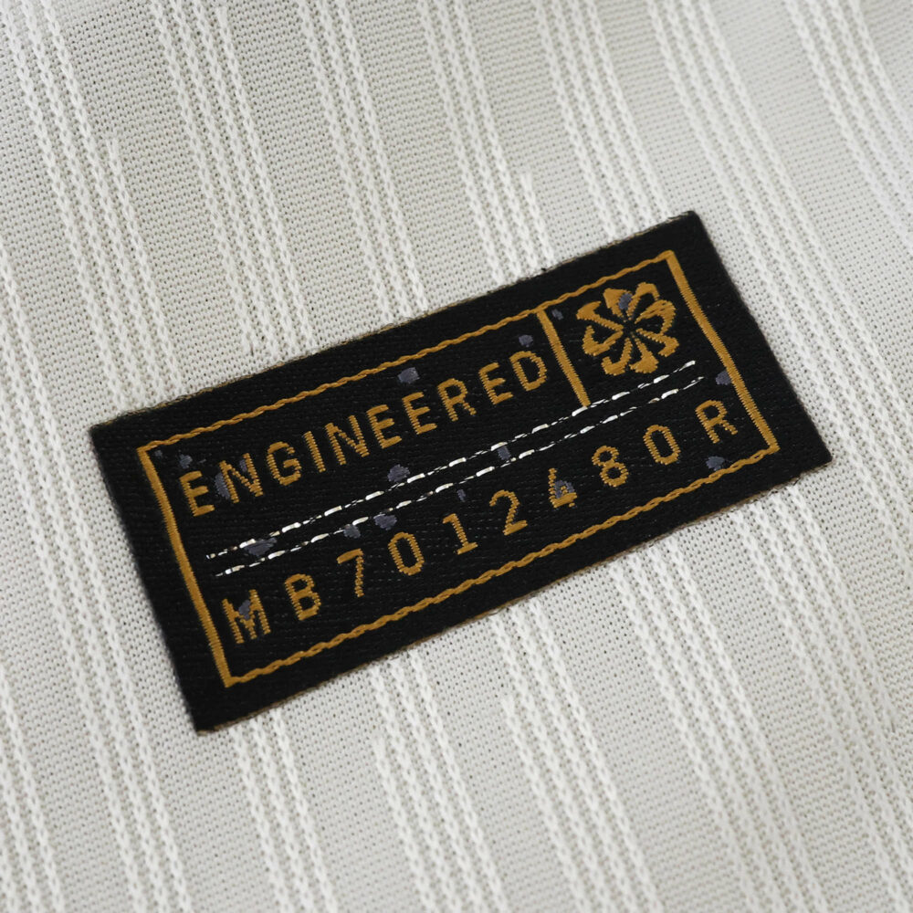 Close-up of the engineered label on the Chelsea Away 2025/26 Player Version jersey.