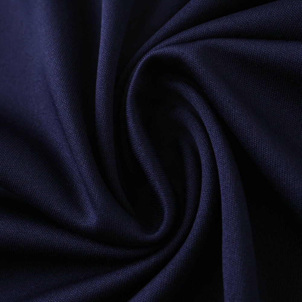 Close-up of LA Galaxy Away 2025/26 Fan Version jersey fabric in dark blue, showing texture and material.