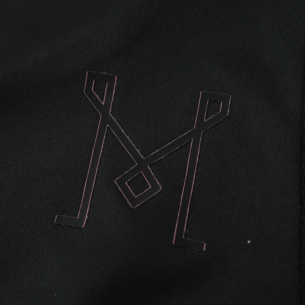 Close-up of the Inter Miami CF Away 2025/26 Player Version jersey featuring a stylized "M" logo.