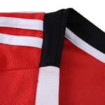 Close-up of the SL Benfica 2025/26 Home Fan Version jersey fabric and collar details.