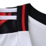 Close-up of the Flamengo Away 2025/26 Fan Version jersey collar with red, black, and white details.