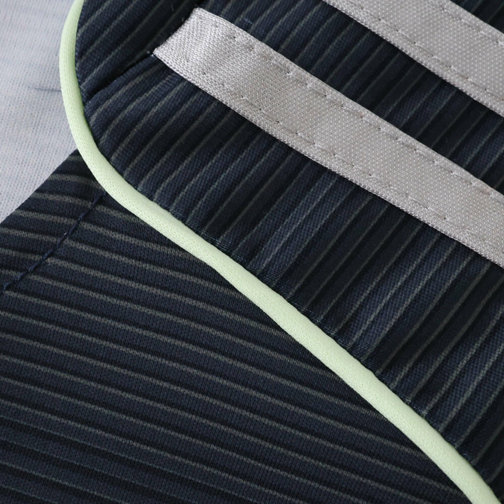 Close-up of the Real Madrid Away 2025/26 Fan Version jersey showing textured fabric and stripe details.