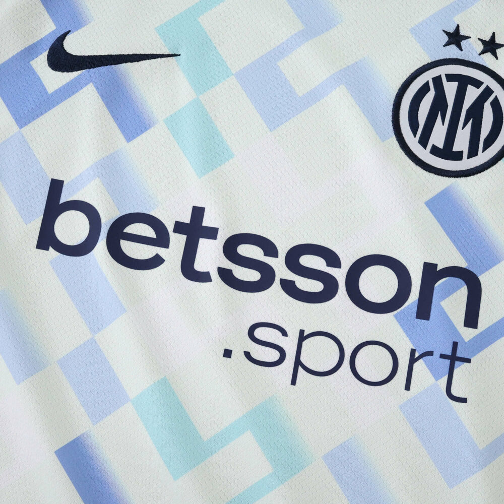 Inter Milan 2025/26 away fan jersey with geometric pattern, Nike logo, club crest, and betsson.sport sponsor.