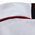 Close-up of the River Plate Home 2025/26 Player Version jersey fabric and collar details.
