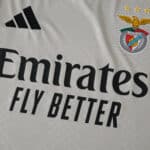 Close-up of SL Benfica Away 2025/26 Fan Version jersey with sponsor and club crest.