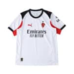AC Milan Away 2025/26 Fan Version jersey, white with red and black accents, Puma and sponsor logos.