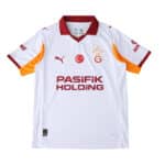 Galatasaray Away 2025/26 Fan Version jersey, white with red accents and sponsor logos on front.