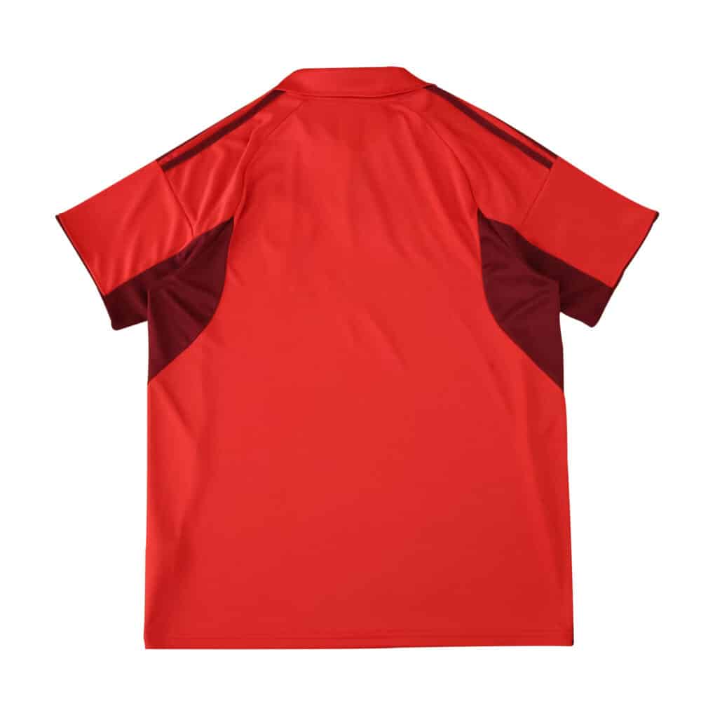 Back view of the 2025/26 Aberdeen Home fan jersey in red with dark maroon accents.