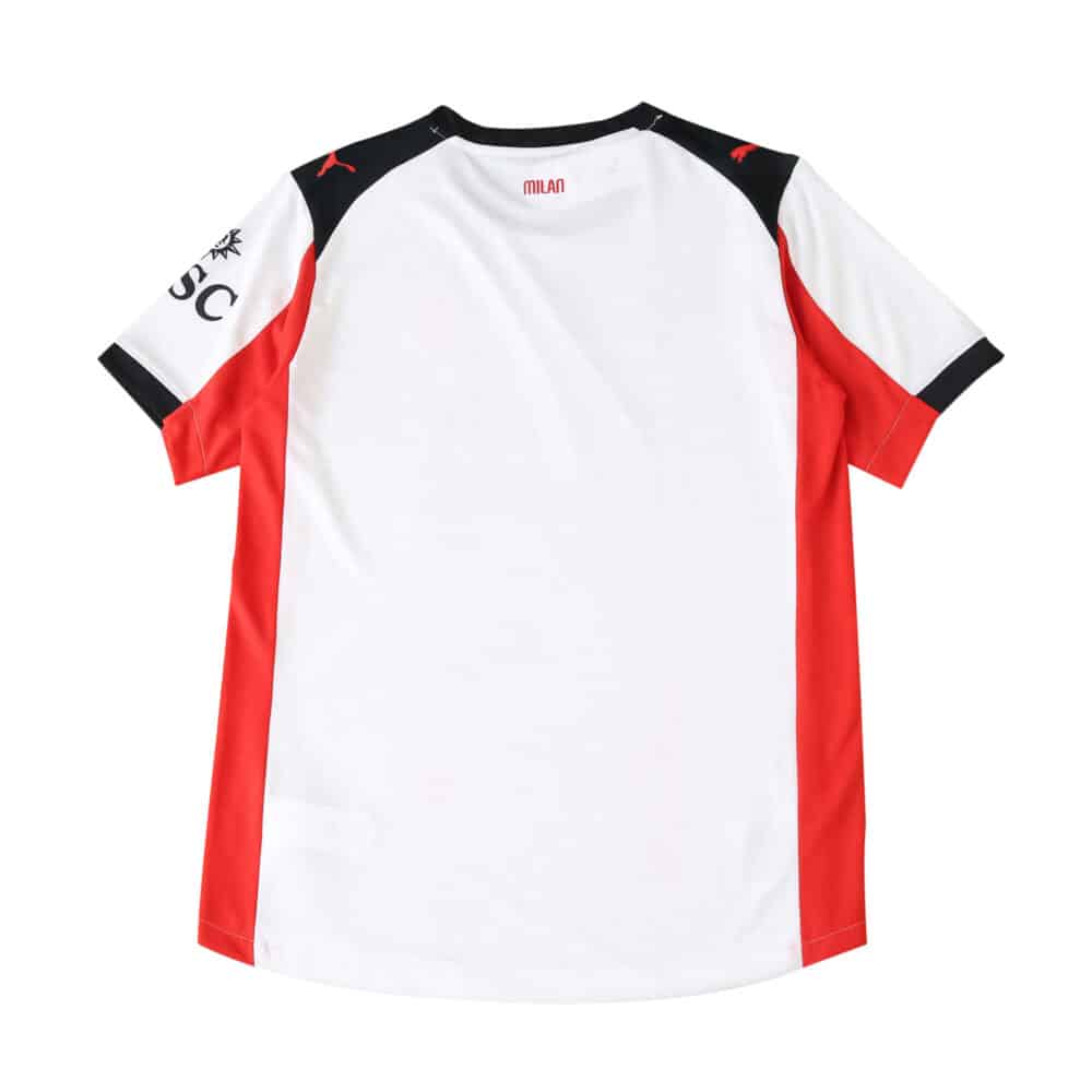 Back view of AC Milan Away 2025/26 Player Version jersey in white with red and black accents.