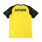 Back view of Borussia Dortmund 2025/26 home player version jersey in yellow with black "DORTMUND" text.
