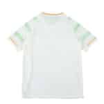 Back view of the Celtic Third 2025/26 Fan Version jersey, featuring white fabric with green and orange accents.