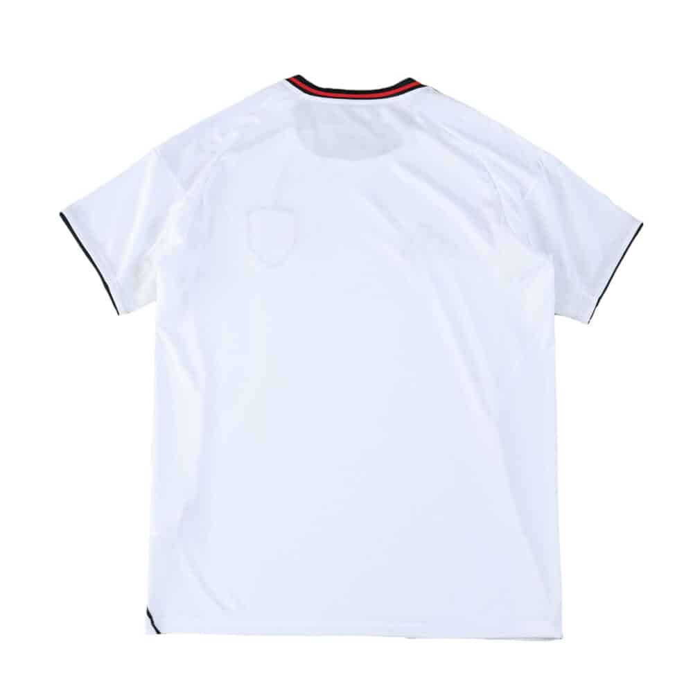 Back view of the Fulham Home 2025/26 Fan Version jersey in white with black and red collar accents.
