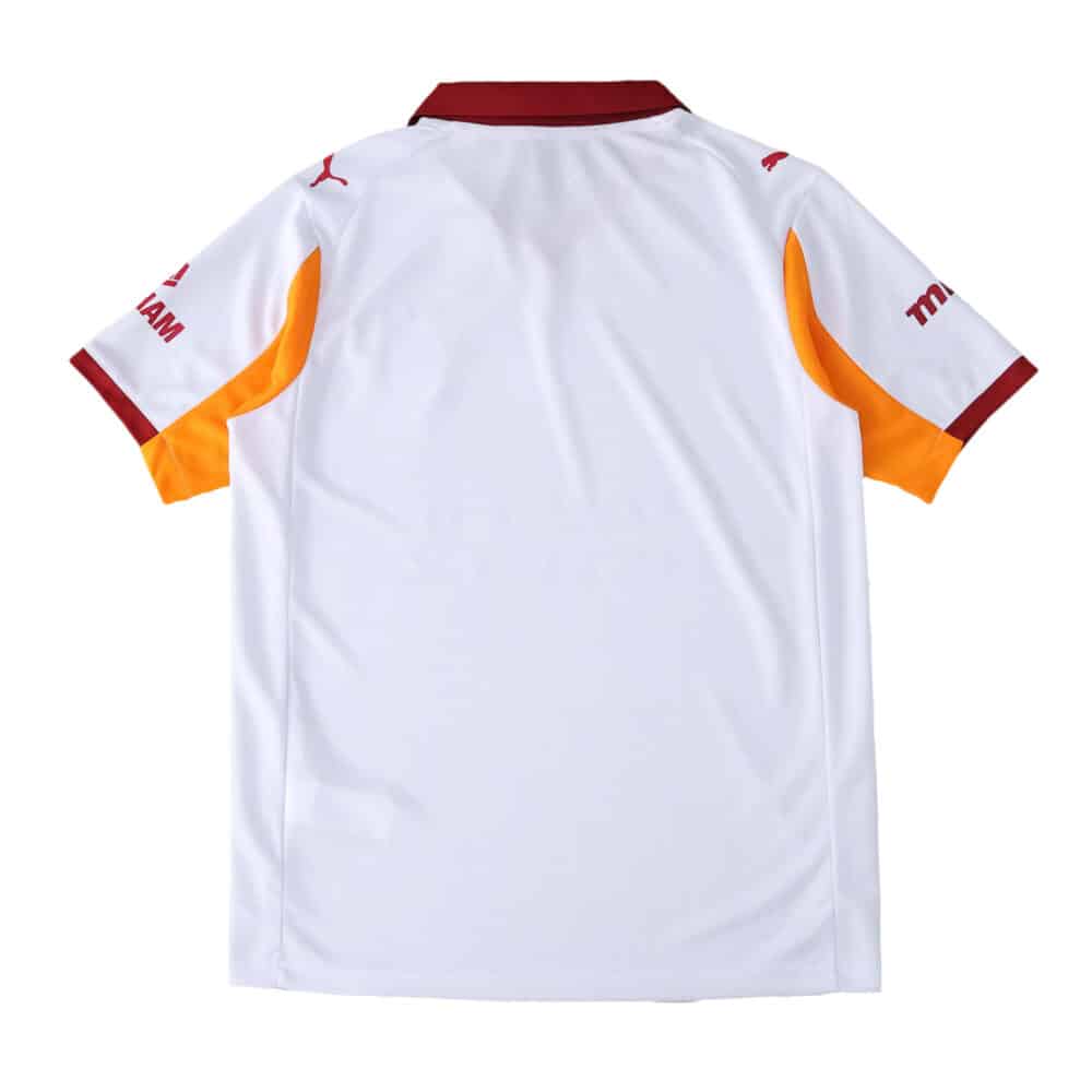Back view of the Galatasaray 2025/26 away fan jersey, white with red and orange accents.