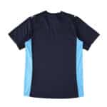 Back view of Olympique Marseille 2025/26 away player version jersey, navy with light blue side panels.