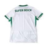 Back view of Sporting CP 2025/26 Away Fan Version jersey, white with green trim and "Super Bock" sponsor text.