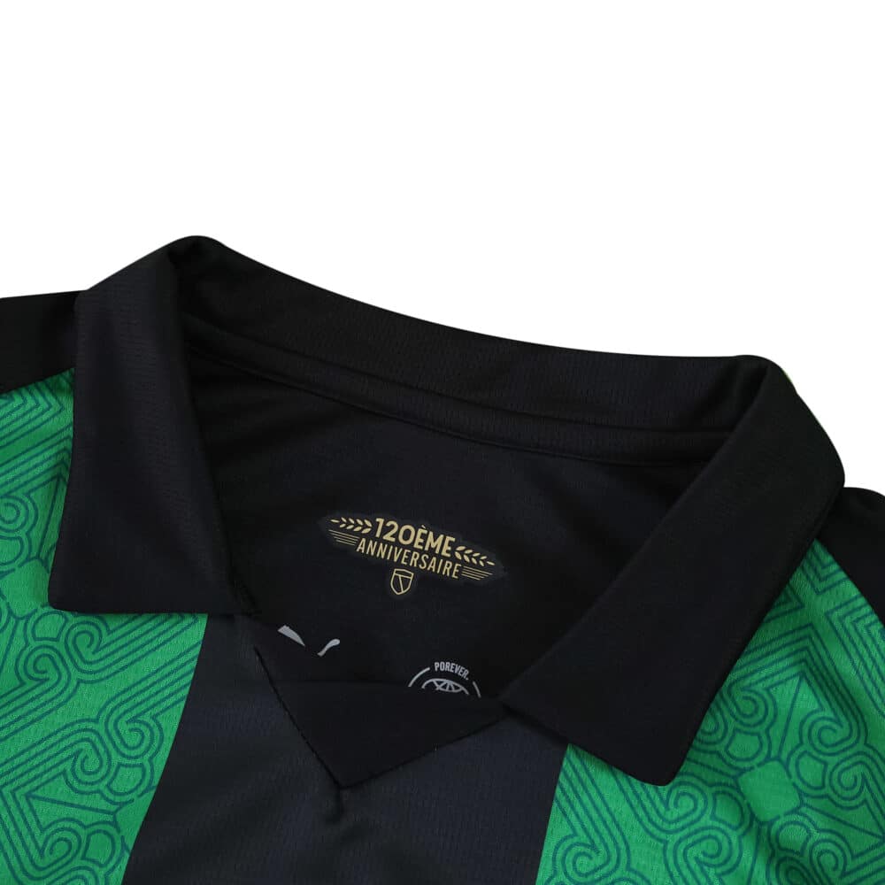 RC Lens Away 2025/26 Fan Version jersey collar with 120th anniversary detail inside.