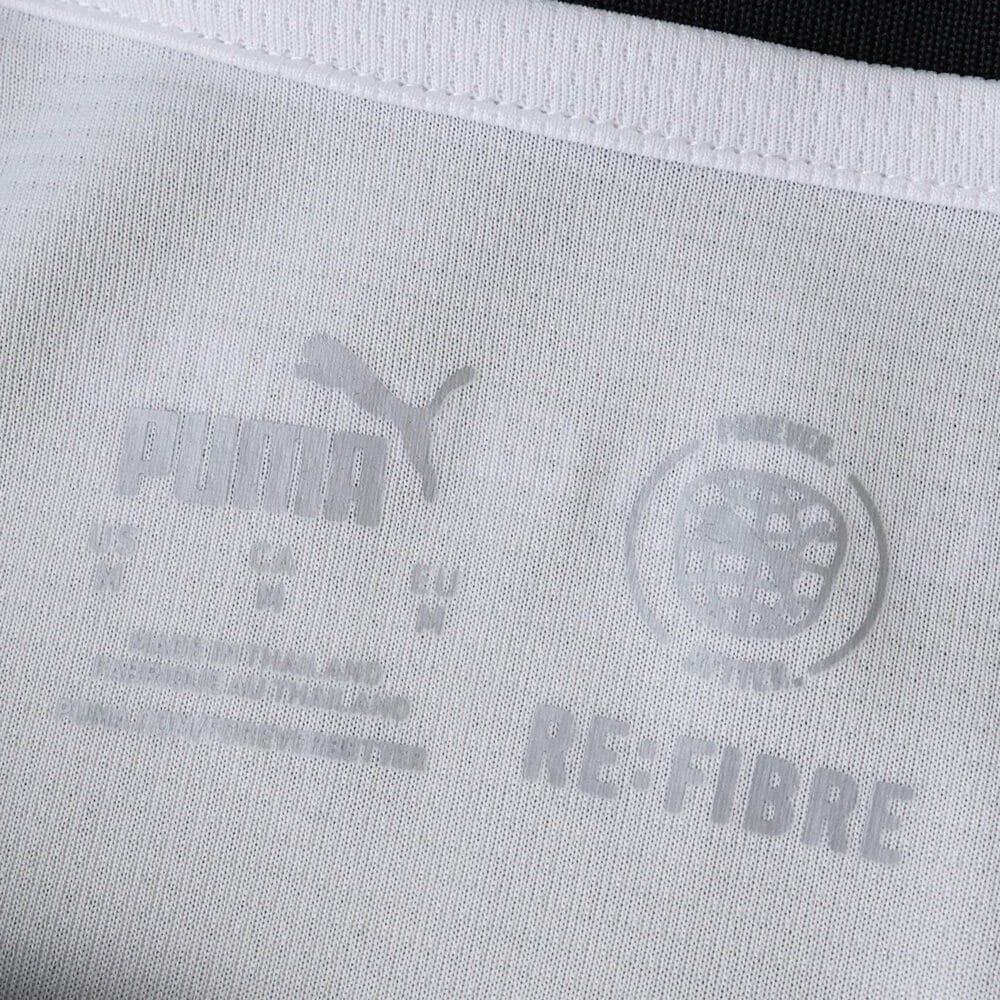 Close-up of the inner collar on the Parma Home 2025/26 Fan Version jersey with Puma and Re:Fibre logos.
