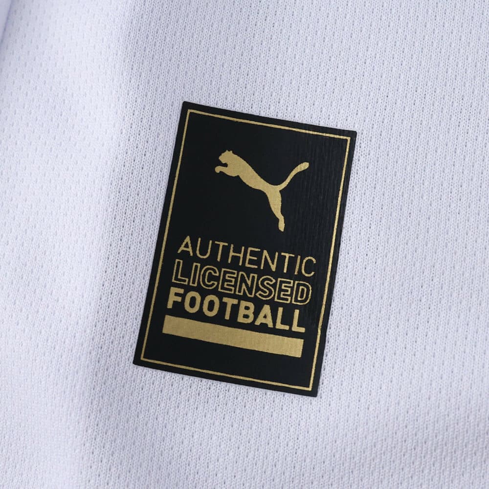 Close-up of the Puma Authentic Licensed Football badge on the Galatasaray Away 2025/26 Fan Version jersey.