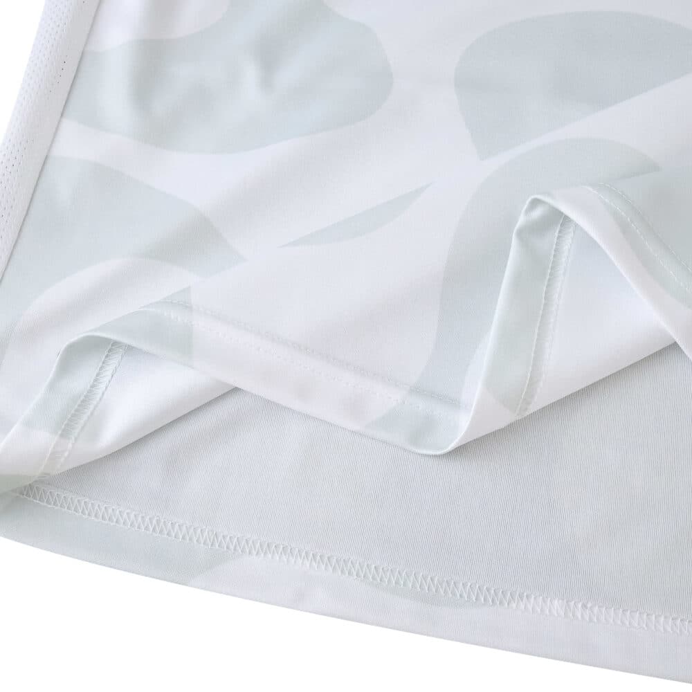 Close-up of Sporting CP Away 2025/26 Fan Version jersey fabric showing white and light grey details.