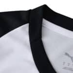 Close-up of AC Milan Away 2025/26 Fan Version jersey collar in white with black trim.