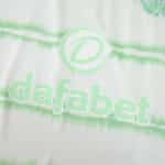 Close-up of the 2025/26 Celtic Third Fan Version jersey featuring the Dafabet sponsor logo.