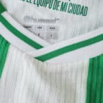 Close-up of the Real Betis 2025/26 Home Player Version jersey collar with Hummel branding.