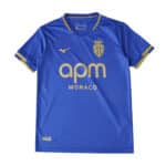 AS Monaco Away 2025/26 Fan Version jersey in blue with gold trim and sponsor logo on the front.