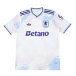 Aston Villa 2025/26 Third Fan Version jersey, white with pastel patterns and sponsor logos on front.