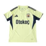 Fenerbahce Away 2025/26 Fan Version jersey in light yellow with navy accents and sponsor logo.