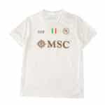 Napoli Away 2025/26 Fan Version jersey, white with gold accents and sponsor logos on front.
