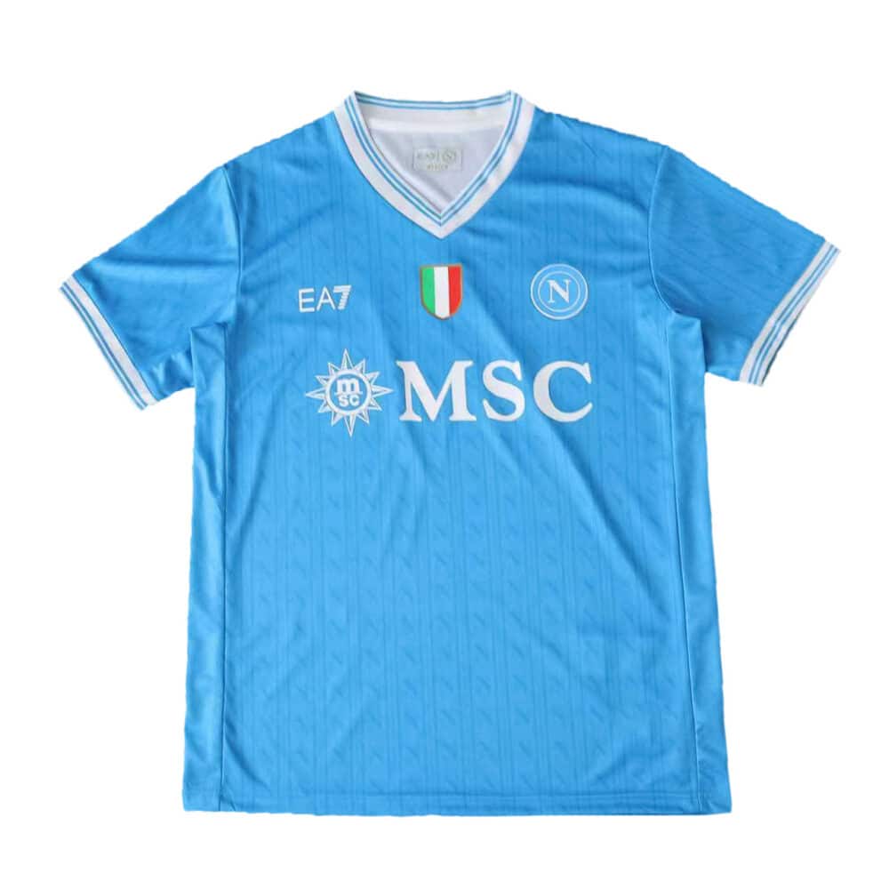 Napoli Home 2025/26 Fan Version jersey in light blue with white accents, team and sponsor logos on front.