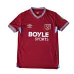 West Ham United Home 2025/26 Player Version jersey, claret with sky blue details and club crest.