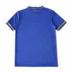 Back view of AS Monaco Away 2025/26 Fan Version jersey in blue with yellow trim on sleeves and collar.