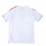 Back view of the Olympique Lyonnais 2025/26 Home Fan Version jersey, featuring red and blue accents on sleeves.