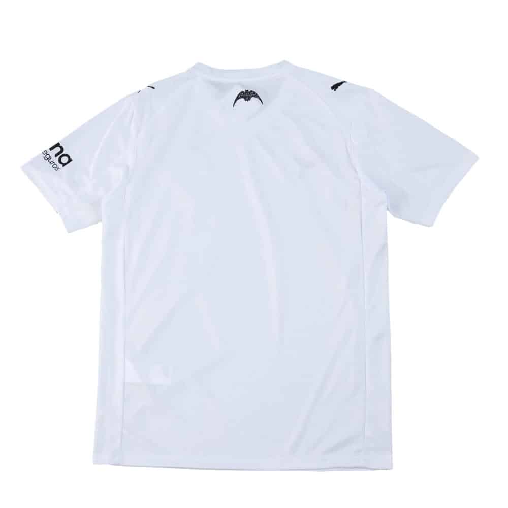 Back view of the Valencia Home 2025/26 Fan Version jersey in white with black logo details.