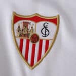 Sevilla FC home jersey 2025/26 fan version featuring the club crest embroidered on white fabric.