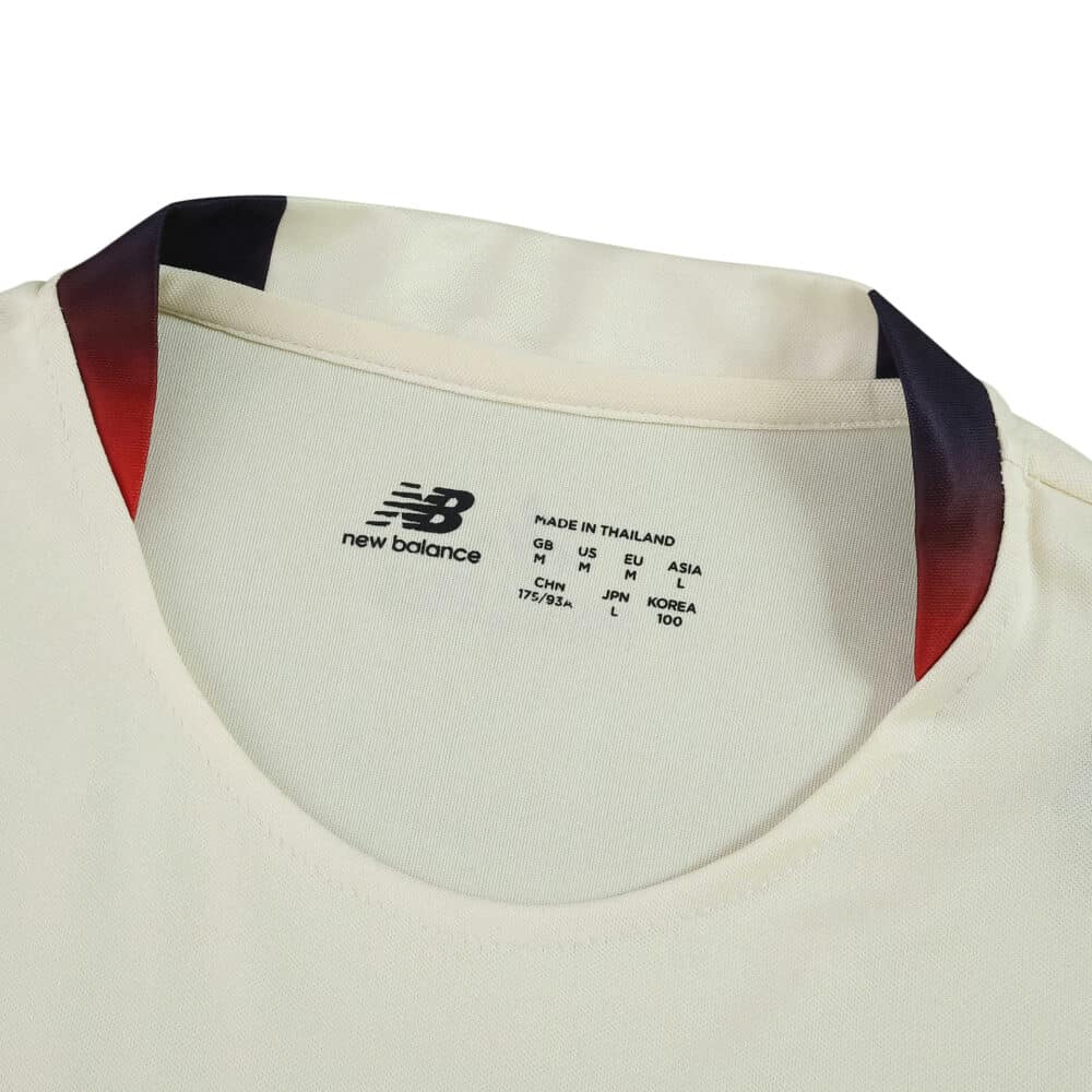 Close-up of Lille LOSC Away 2025/26 Fan Version jersey collar with New Balance branding.