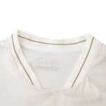 Close-up of the Napoli Away 2025/26 Fan Version jersey collar with gold trim detail.