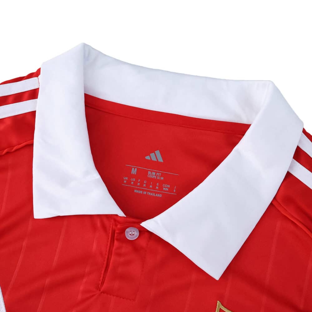 Close-up of Sevilla FC Away 2025/26 Fan Version jersey with white collar and Adidas logo.