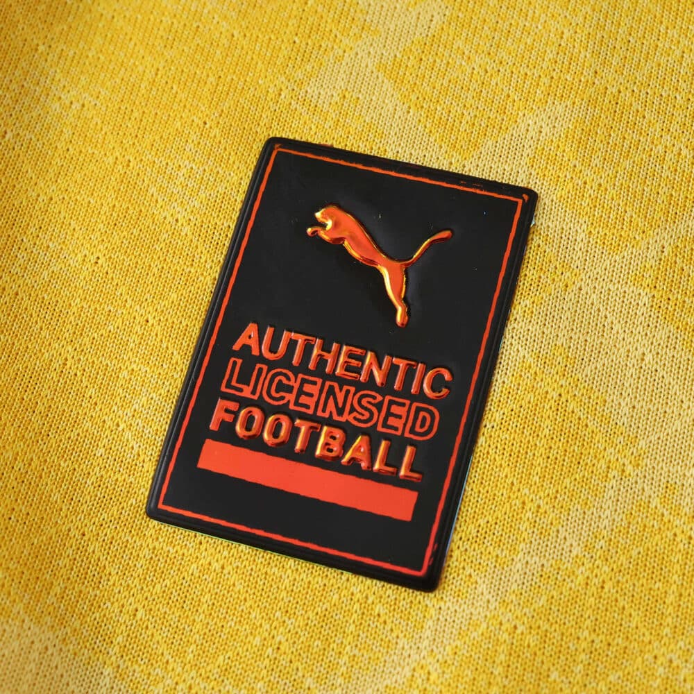 Close-up of Puma Authentic Licensed Football badge on the AC Milan Third 2025/26 Player Version jersey.