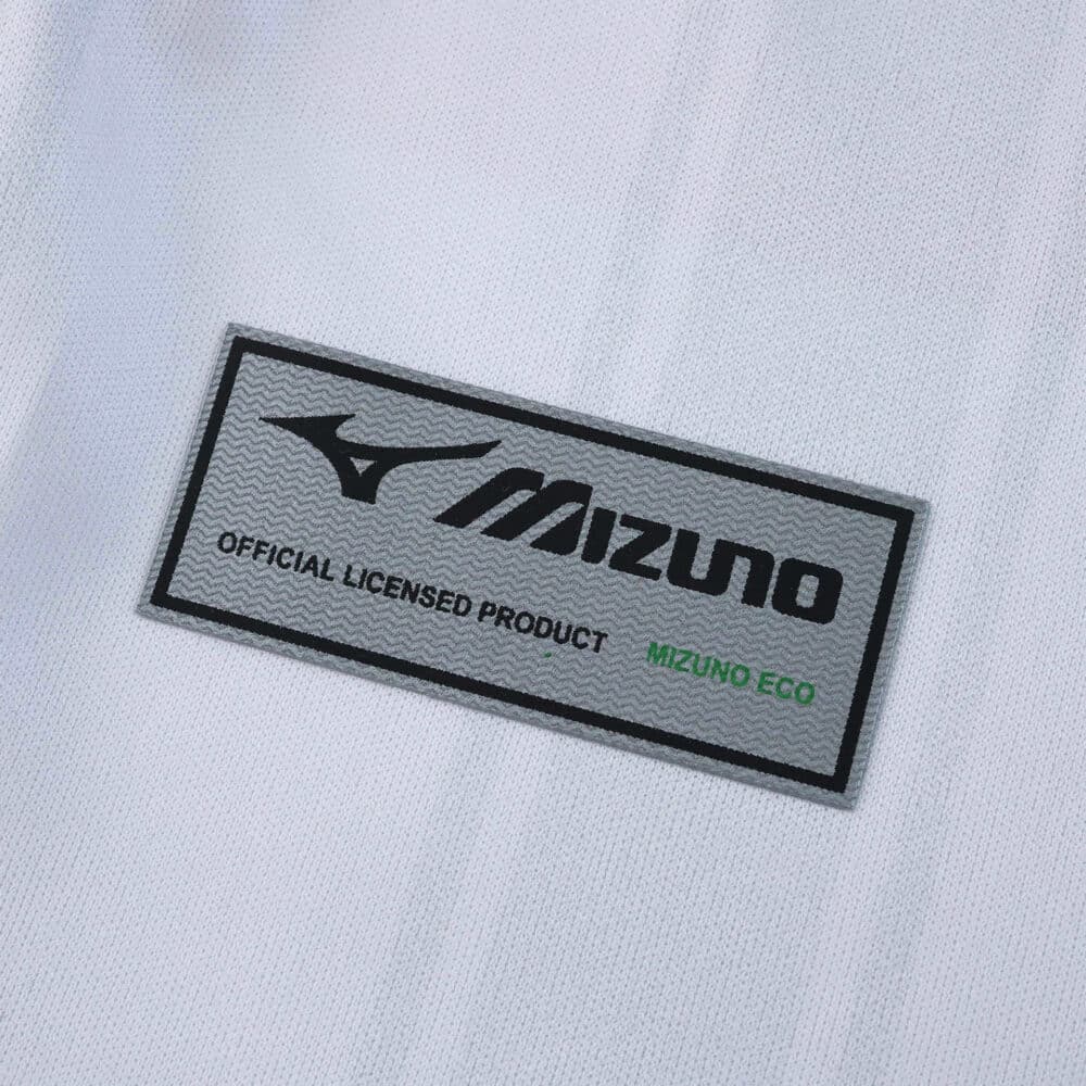 Mizuno Eco official licensed product label on AS Monaco 2025/26 Home Player Version jersey.